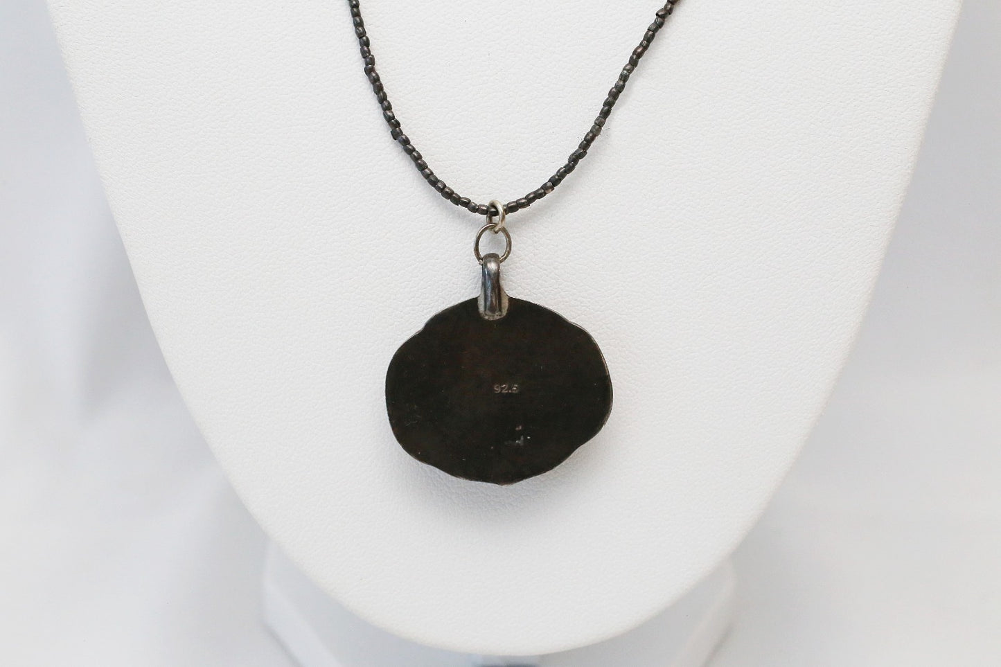 Vintage Sterling Silver Beaded Motif Pendant Necklace, 25 inches - 8.5g