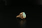 14k Yellow Gold Filigree Cabochon Opal Ring, Size 5.75 - 5.0g