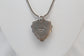 Vintage Sterling Silver Inlaid Heart Necklace, 16.5 inches - 11.0g