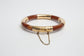 14k Yellow Gold Brown Jade Hinge Bangle, 625 inches - 27.5g