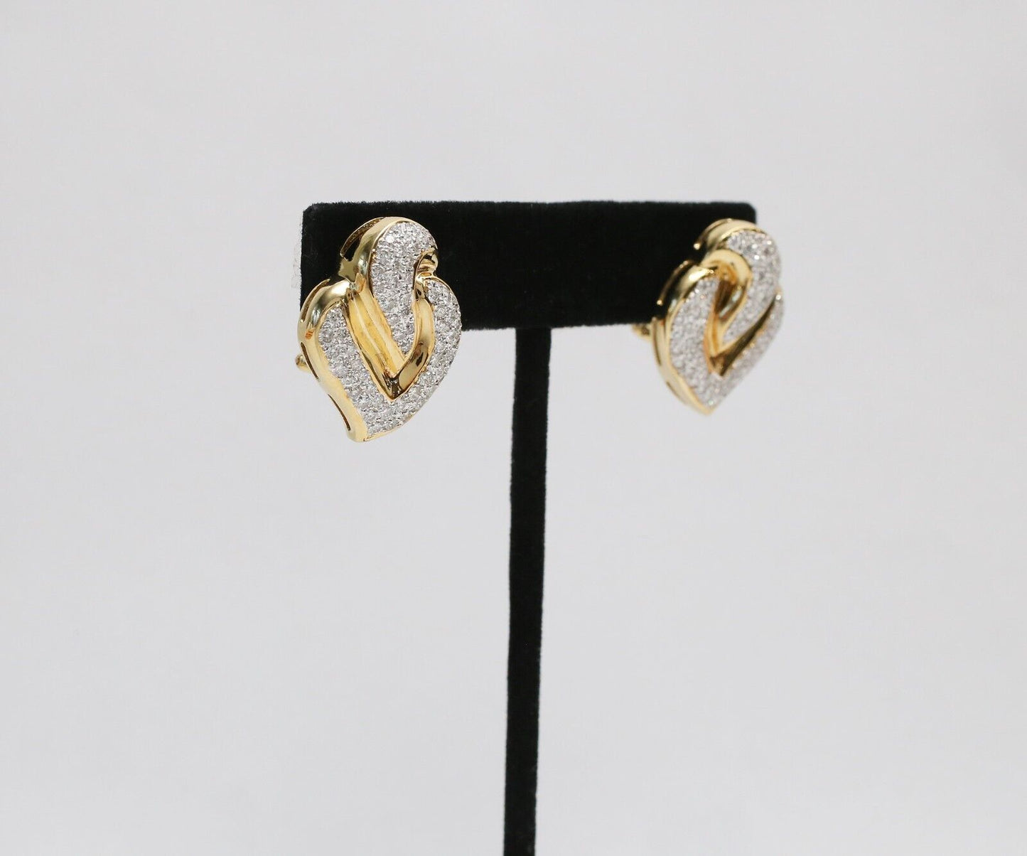 18k Yellow Gold Diamond Earrings, 16.3g