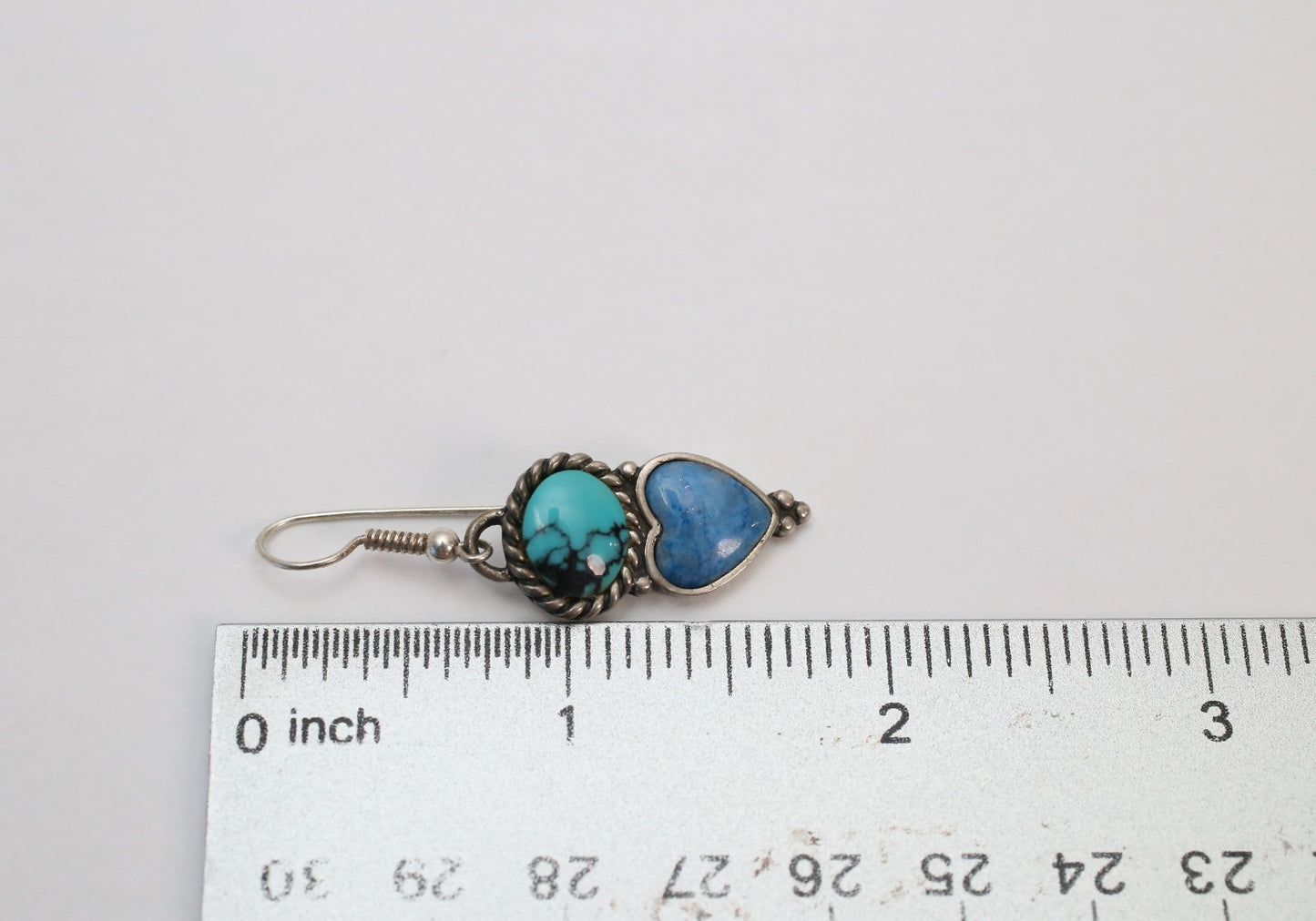 Carolyn Pollack Sterling Silver Turquoise Heart Earrings, 9.3g
