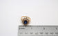 14k Yellow Gold Sapphire & Diamond Cocktail Ring, Size 10 - 5.8g