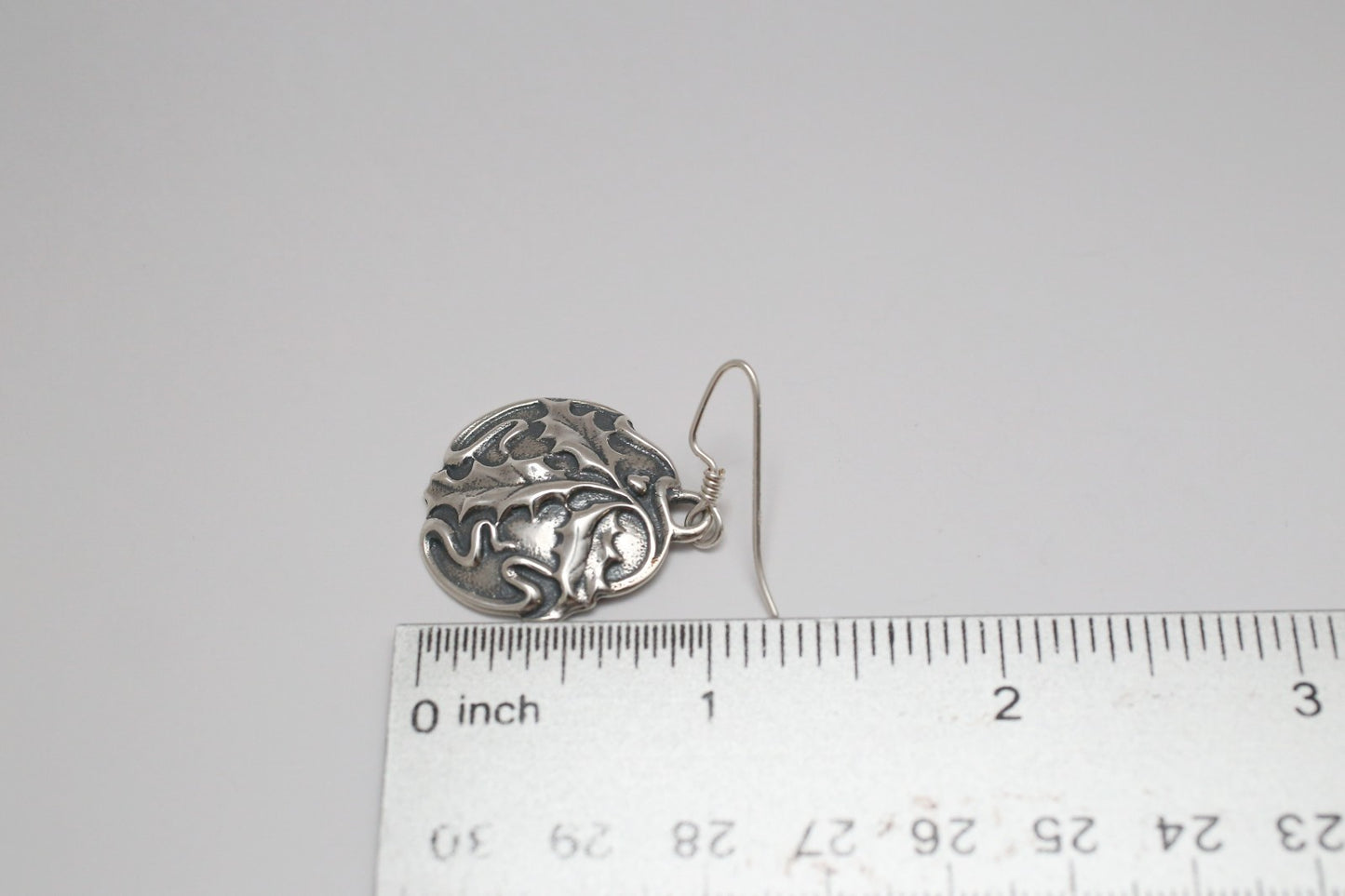 Stamas Sterling Silver Holly Leaf Earrings, 11.0g