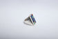 Vintage Navajo Sterling Silver Inlay Turquoise Ring, Size 11 - 22.5g