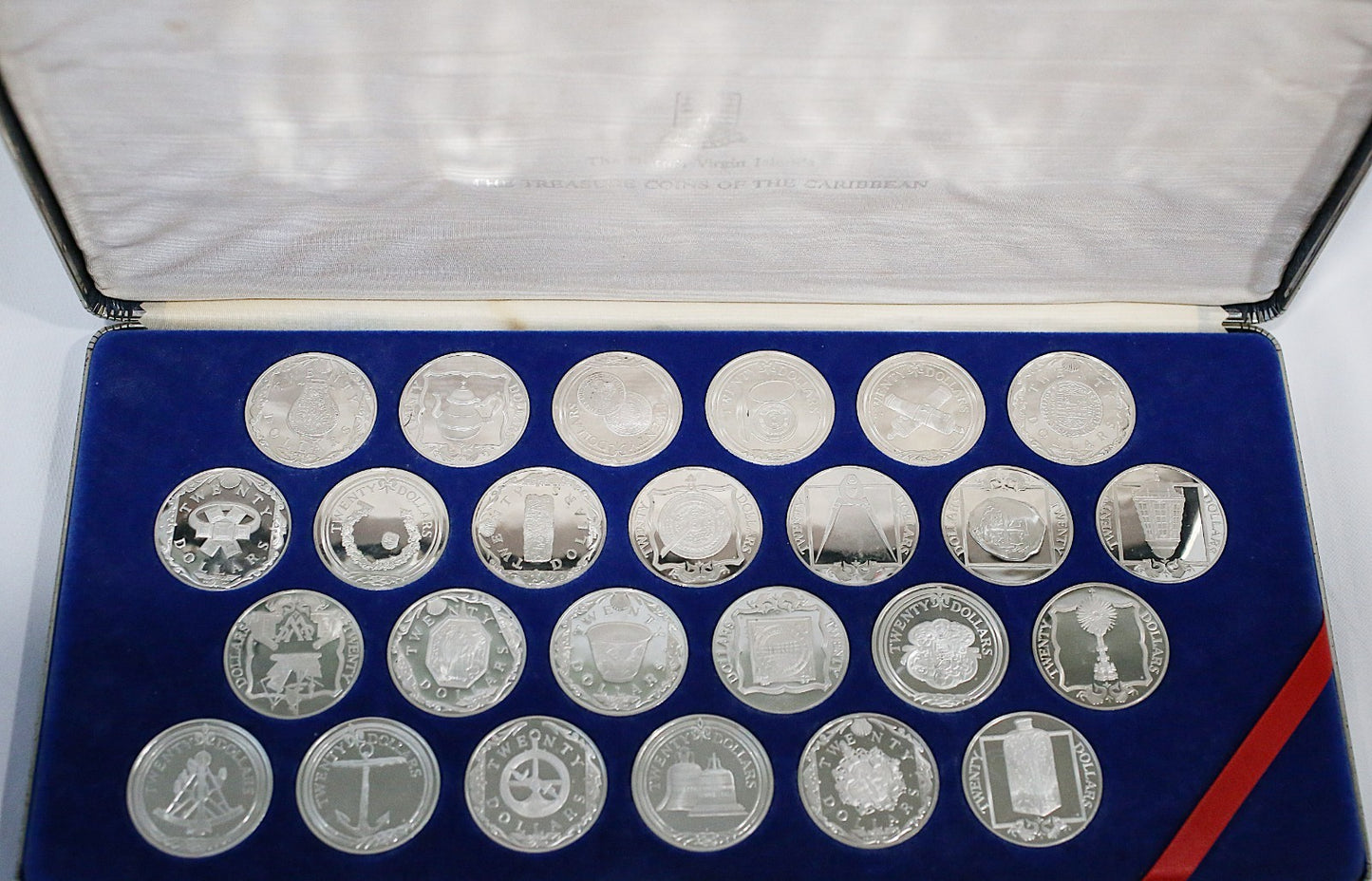 Franklin Mint Sterling Silver The Treasure Coins of the Caribbean, 25 Piece Set