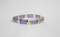 14k Yellow Gold Lavendar Jade Link Bracelet w/ Amethyst, 7.5 inches - 13.5g