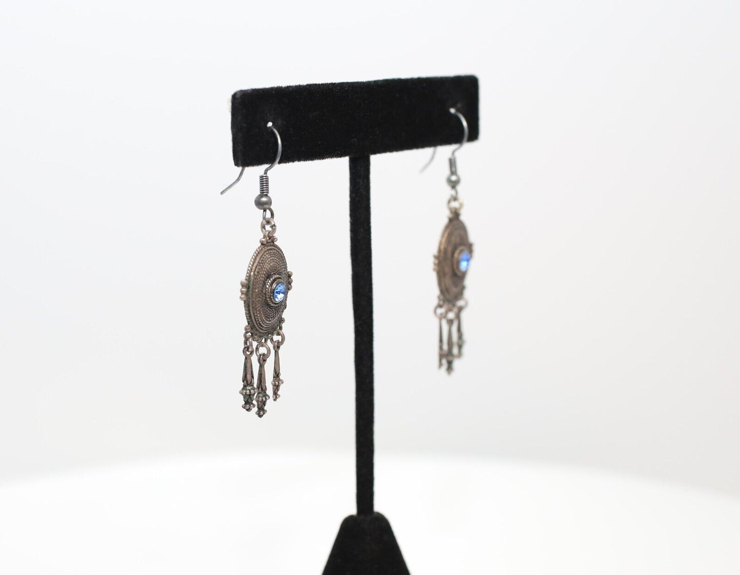 Antique European 835 Silver Dangle Earrings, 5.1g
