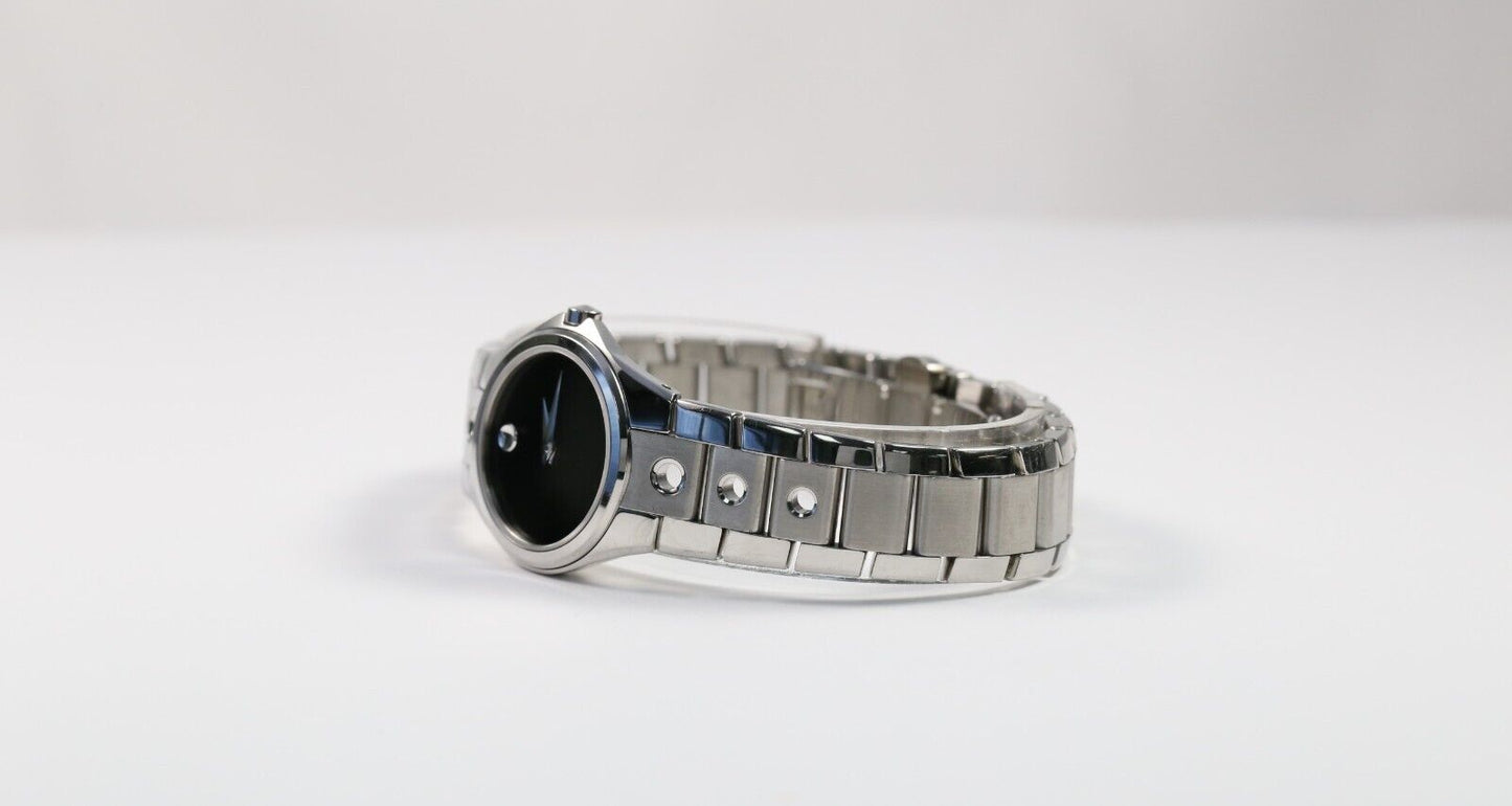 Movado 84G41843 Ladies Valeto Museum Sport Stainless Steel Black Dial Quartz Watch