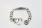 Sterling Silver Curb Link ID Motif Plate Bracelet, 8.5 inches - 69.3g