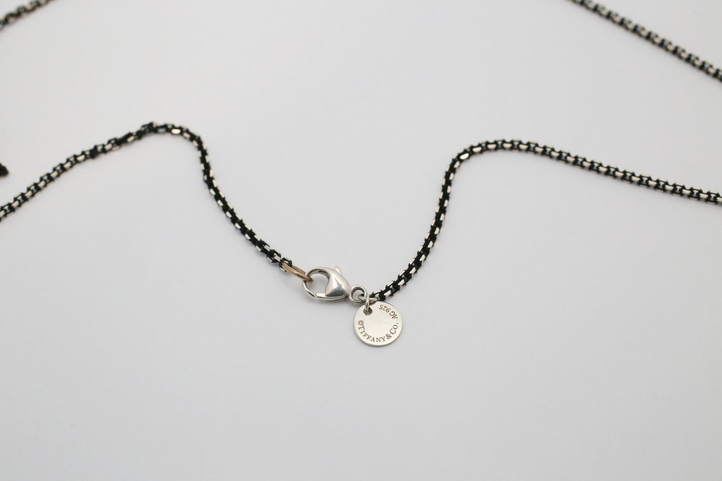 Tiffany & Co Sterling Silver Titanium Key Pendant Necklace, 20 inches