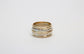 Vintage T Rear 14k Yellow Gold & Sterling Silver Ring, Size 7.25 - 11.6g