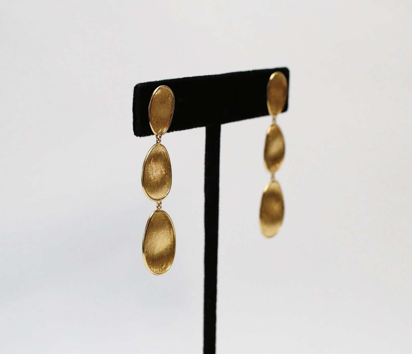 Marco Bicego 18k Yellow Gold Lunaria Three-Tiered Drop Earrings, 4.8g