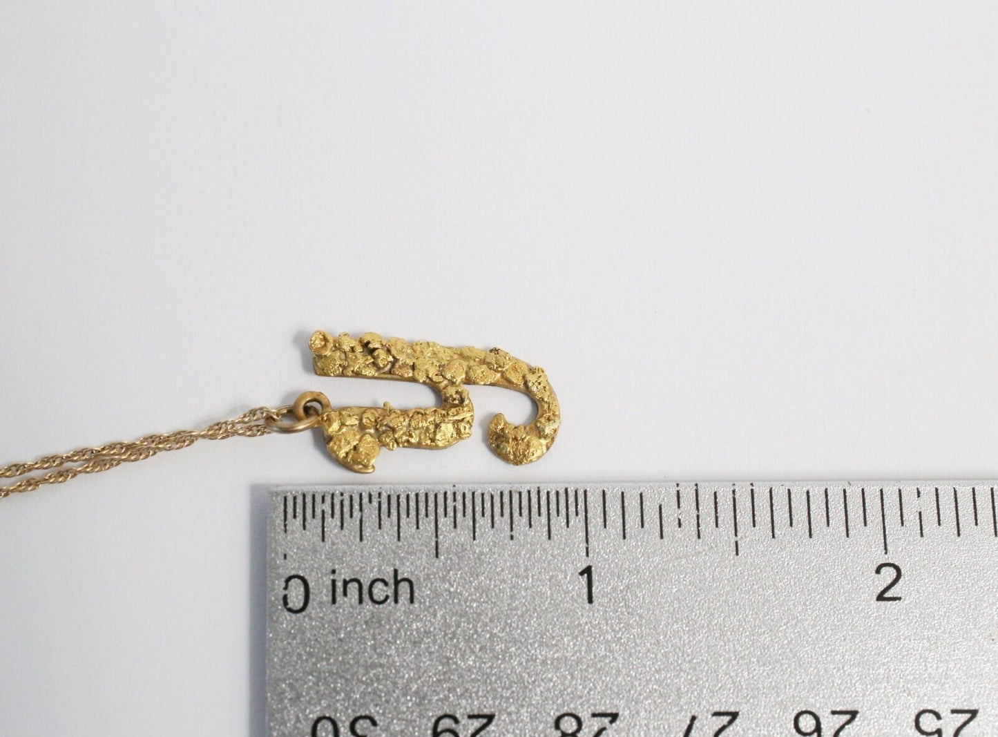 Alaskan Gold Nugget Style "Y" Pendant, 1.6g