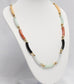 14k Yellow Gold Multi-Colored Jade Rounded Bar Link Necklace, 18 inches - 25.4g