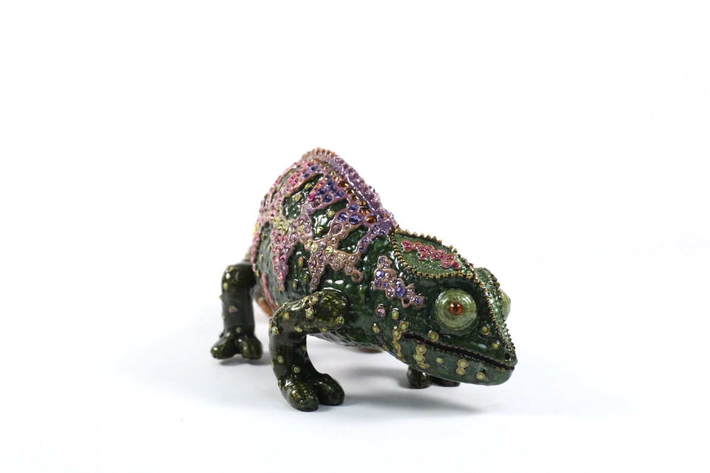 Jay Strongwater Pink Belly Chameleon Figurine