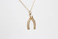 14k Yellow Gold Double Wishbone Charm, 2.1g