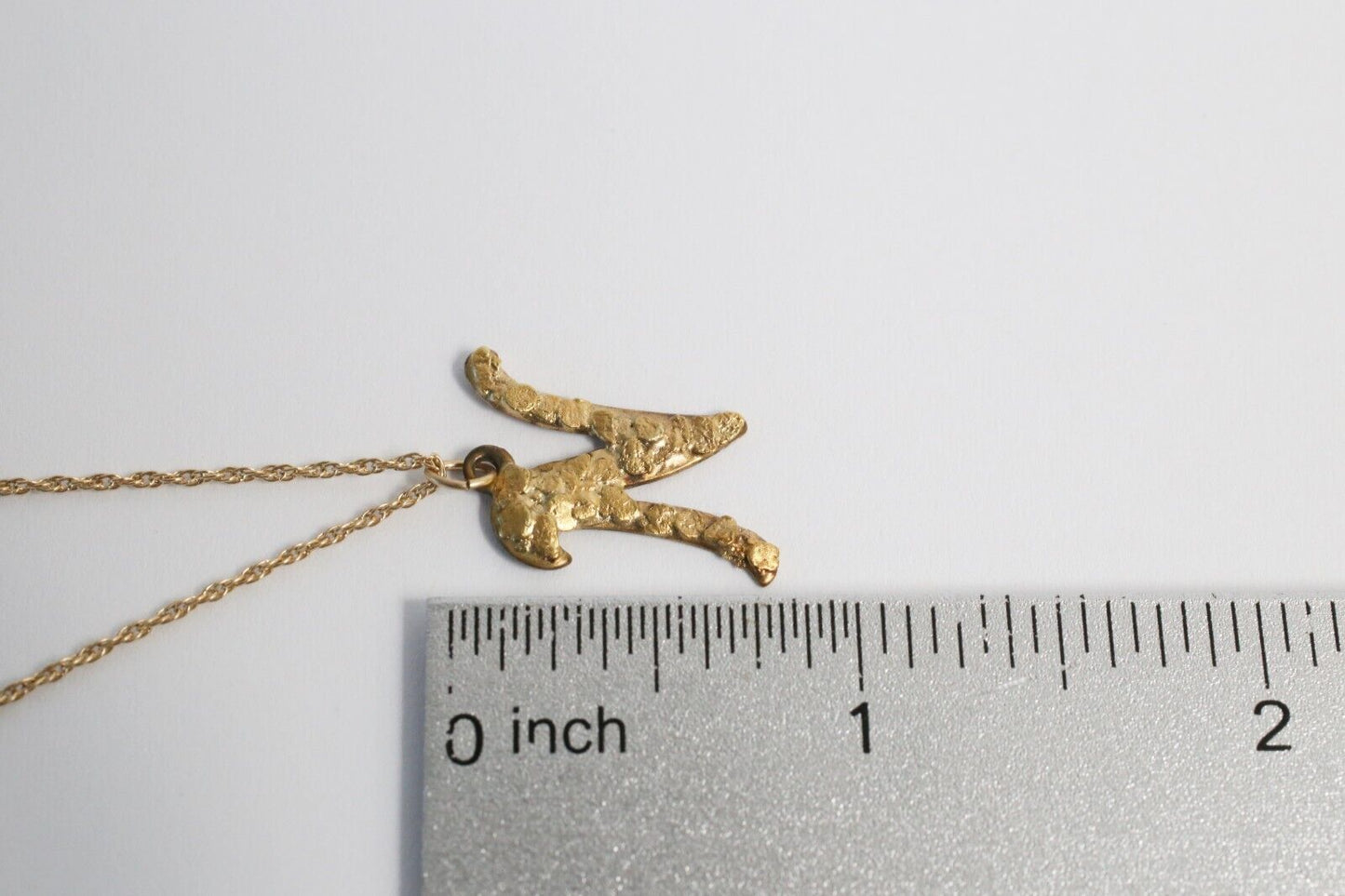 Alaskan Gold Nugget Style "N" Pendant, 1.3g