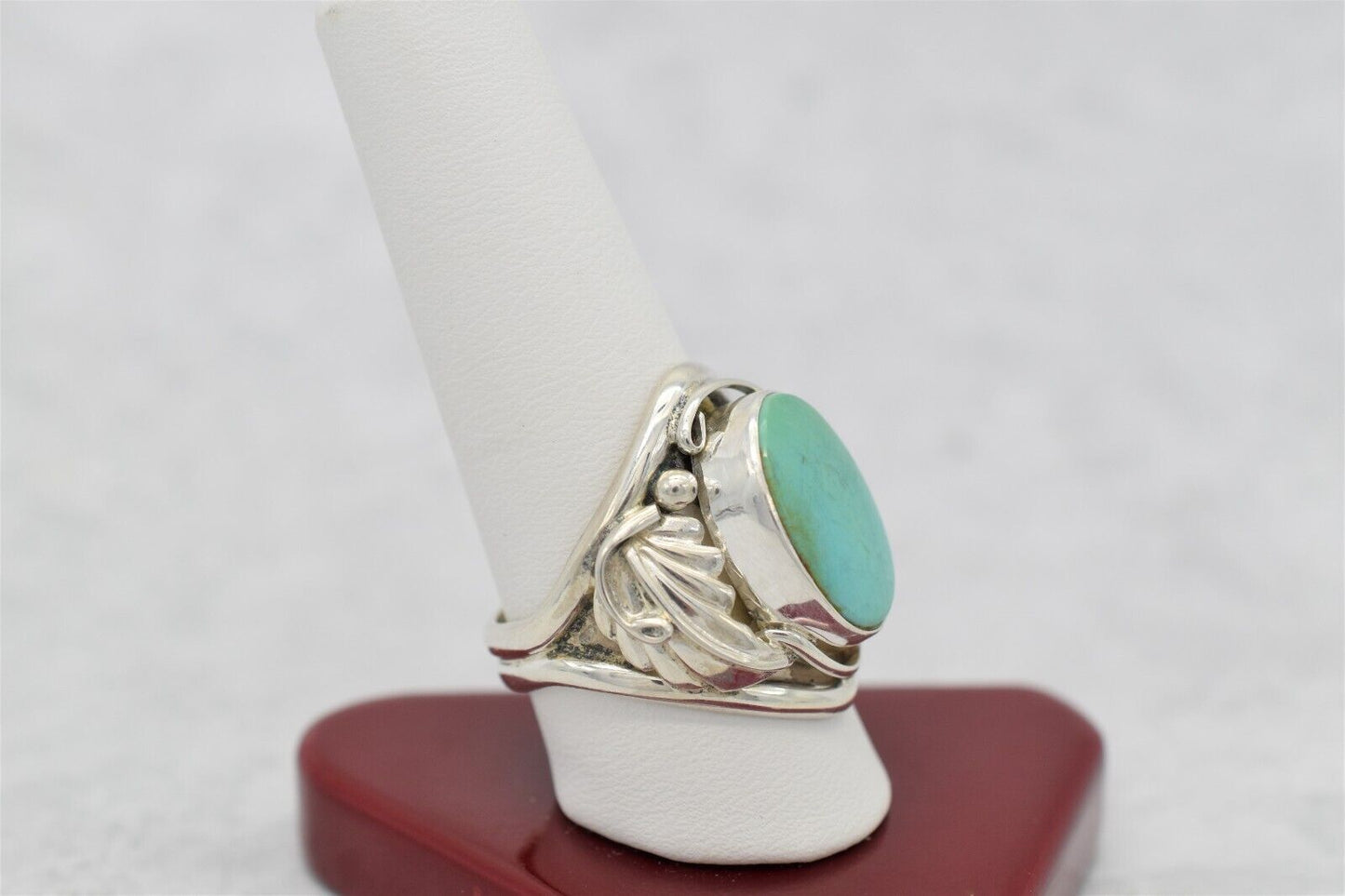 Sterling Silver Turquoise Ring, Size 10 - 12.3g