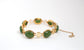 14k Yellow Gold Jade Chinese Bracelet, 7 inches - 16.5g