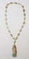 14k Yellow Gold Jade & Diamond Pendant Necklace, 34 inches - 81.5g