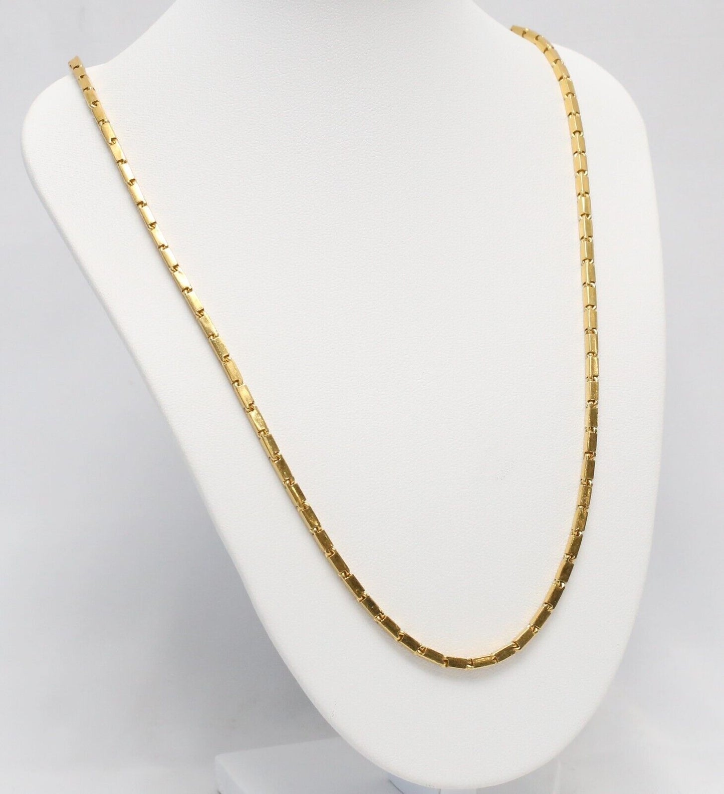 24k Chinese Gold Bar Link Necklace, 22 inches - 30.3g