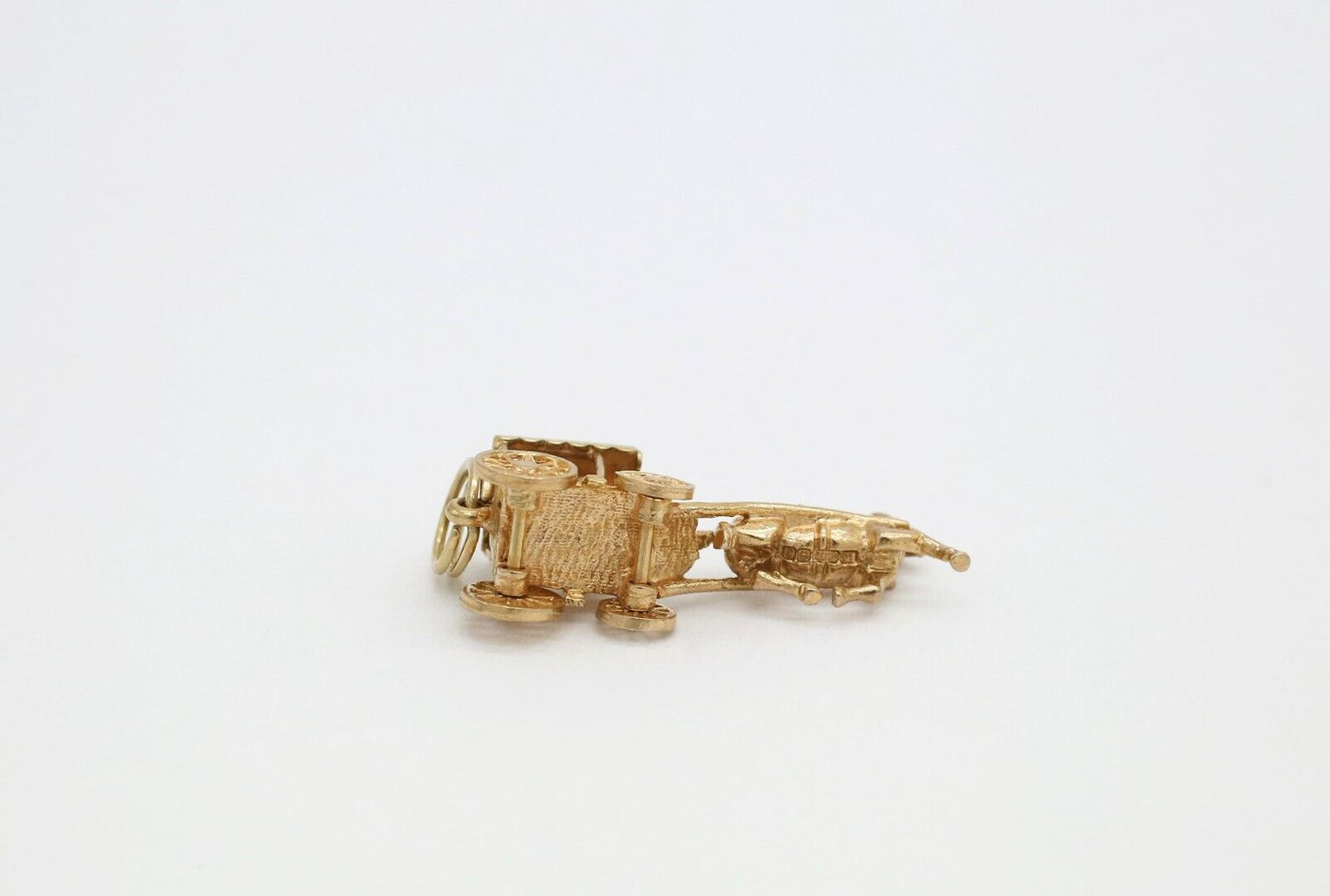 14k Yellow Gold Horse Drawn Carriage Charm, 4.1g