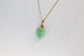 18k Yellow Gold Heart Shaped Jade Pendant, 3.4g