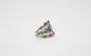 Vintage Sterling Silver Enamel Floral Ring, Size 7.25 - 6.6g