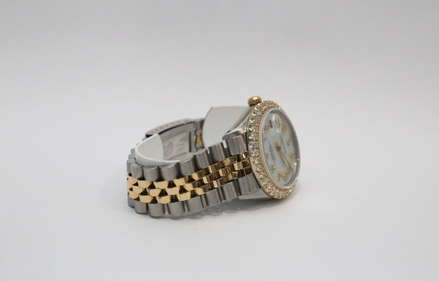 Rolex 16233 36mm Datejust Diamond Bezel Arabic Dial Two-Tone Jubilee Bracelet