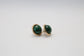 14k Yellow Gold Malachite Stud Earrings, 4.7g