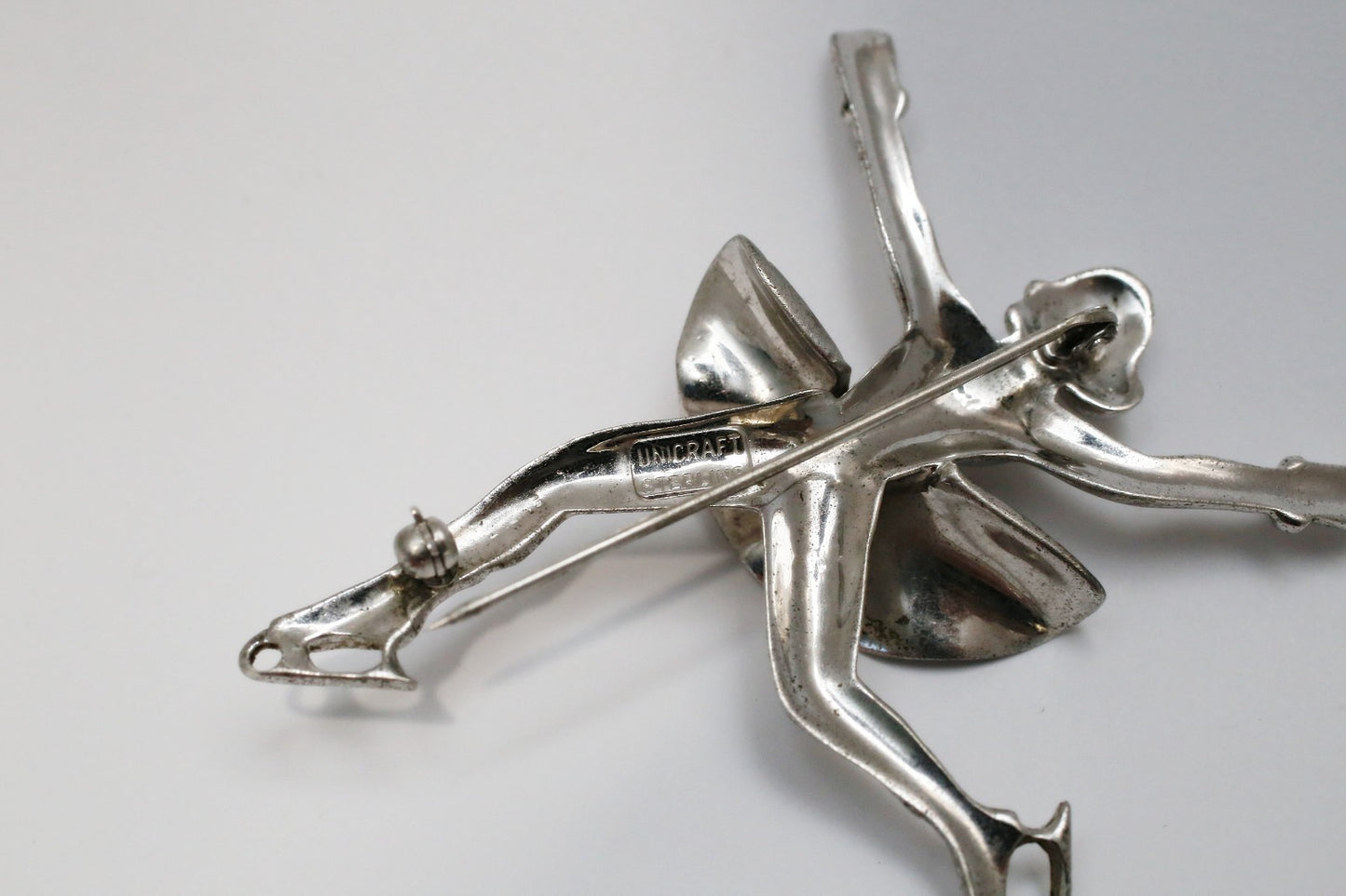 Vintage Sterling Silver Unicraft Ice Skater Brooch, 16.6g