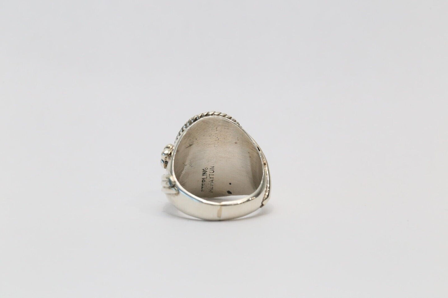 M Payton Sterling Silver Navajo Malachite Ring, Size 9.25 - 17.2g