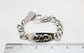 Sterling Silver Curb Link ID Motif Plate Bracelet, 8.5 inches - 69.3g