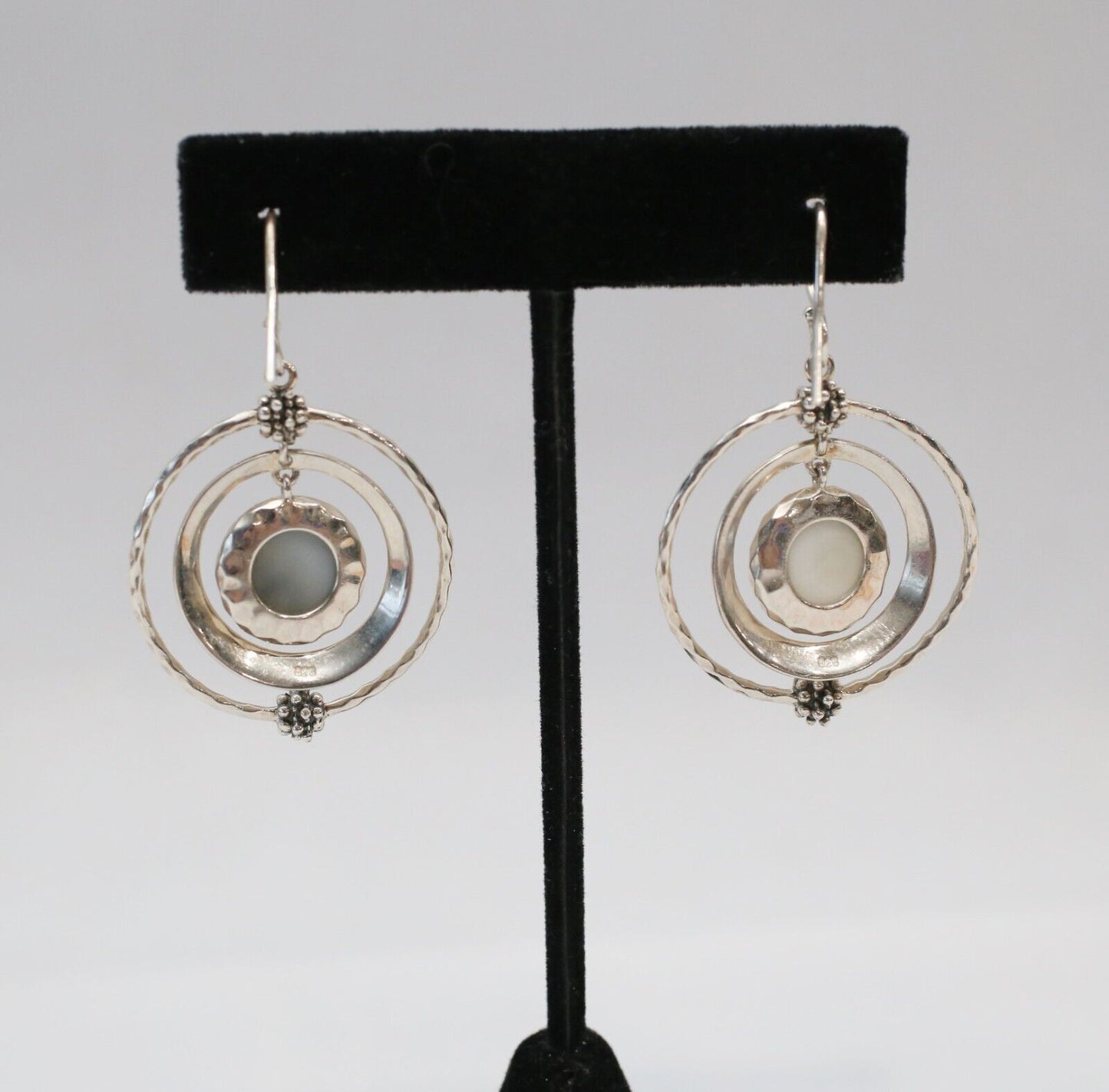 Michael Dawkins Sterling Silver Dangle Tri-Circle Earrings, 11.7g