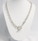 Judith Ripka Sterling Silver Oval Link Toggle Necklace, 18 inches - 52.7g