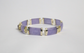 14k Yellow Gold Lavendar Jade Link Bracelet w/ Amethyst, 7.5 inches - 13.5g