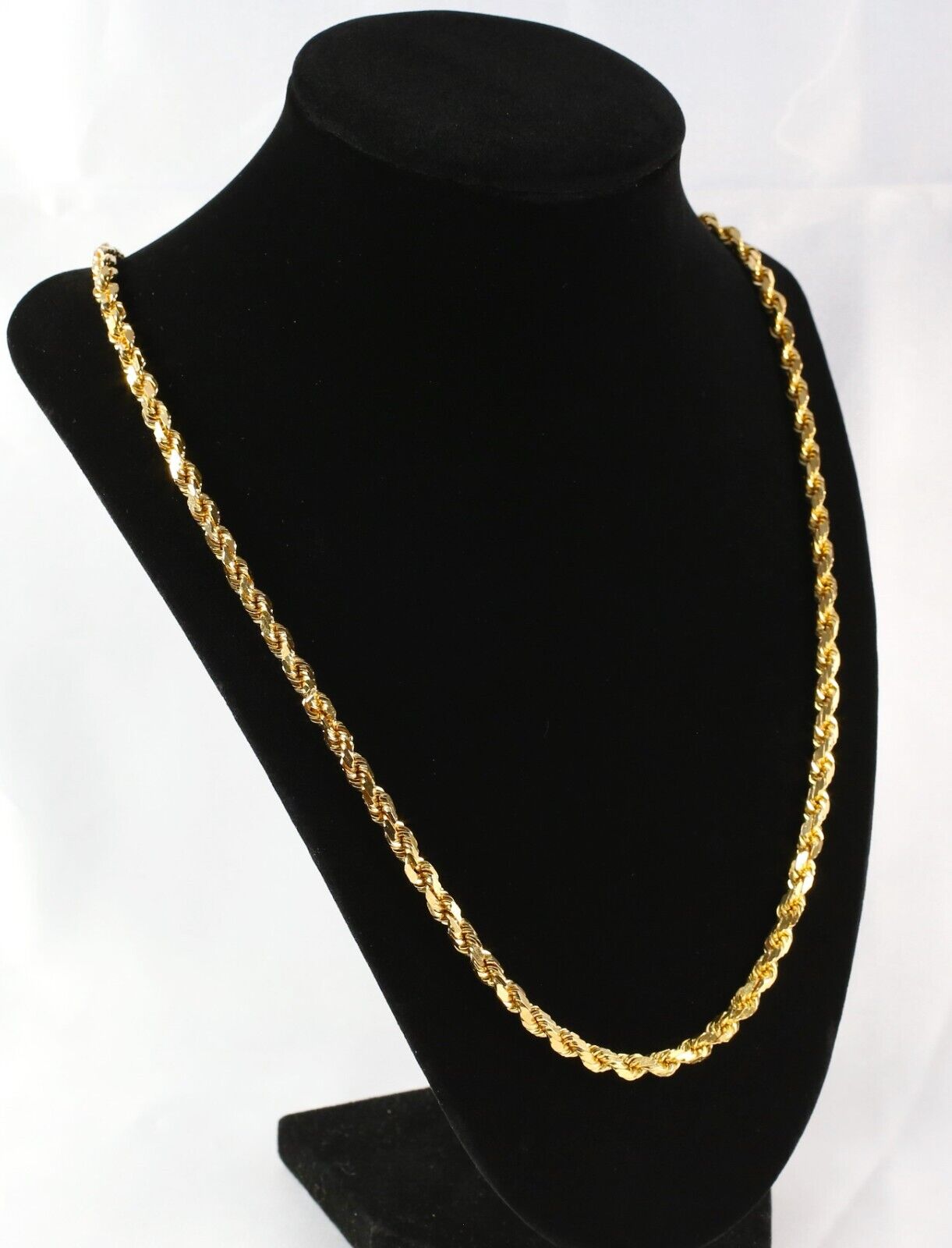 22k Yellow Gold Solid Diamond Cut Rope Chain, 23 inches - 66.1g