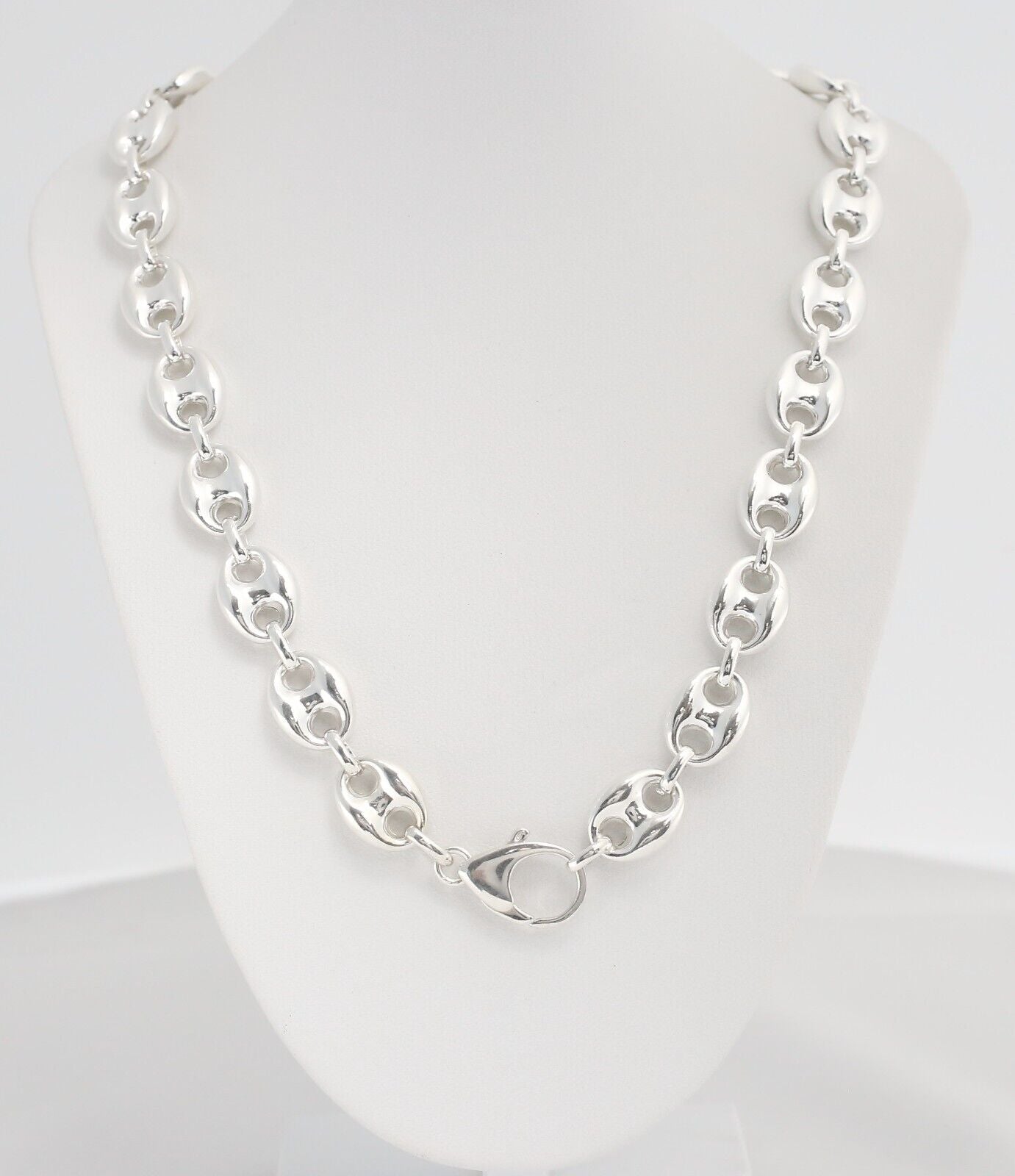 Birks Sterling Silver Puffed Mariner Link Chain Necklace, 18 inches - 39.0g