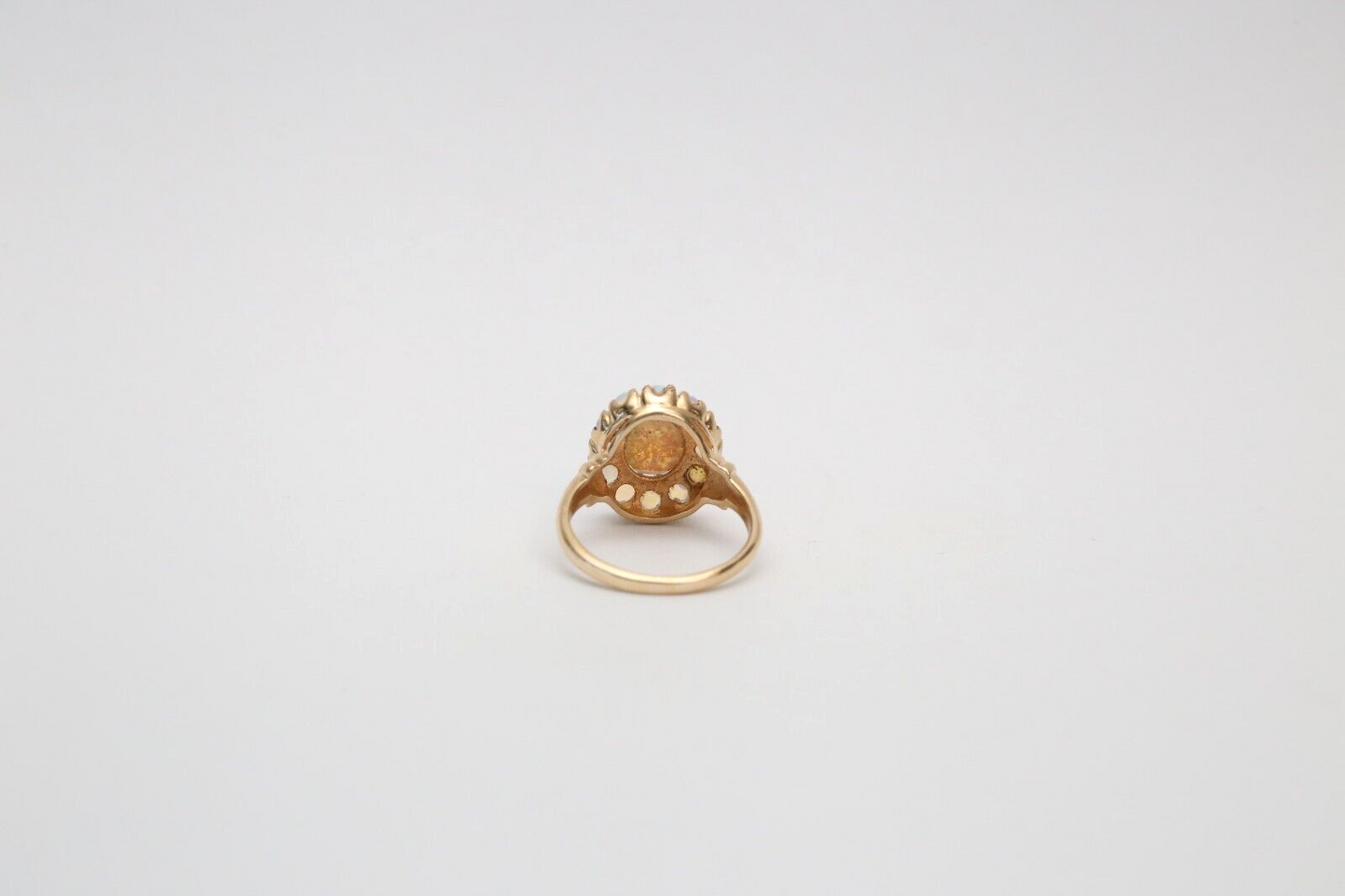 14k Yellow Gold Opal Ring, Size 4.75 - 3.1g