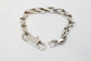 Sterling Silver Angled Link Bracelet, 9 inches - 63.4g