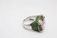 18k White Gold Tsavorite Garnet, Kunzite & Diamond Ring, Size 7 - 16.0g