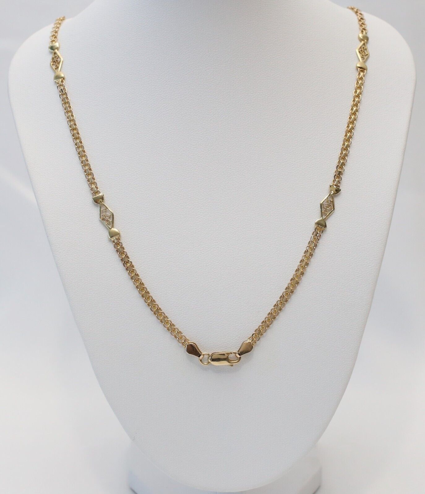 14k Yellow Gold Mesh Link Filigree Chain, 20.5 inches - 11.2g