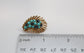 Alfred Philippe Trifari Faux Turquoise & Sapphire Leaf Pin Brooch & Earring Set