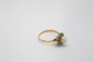 18k Yellow Gold Pearl & Blue Coral Cocktail Ring, Size 6.75 - 2.8g