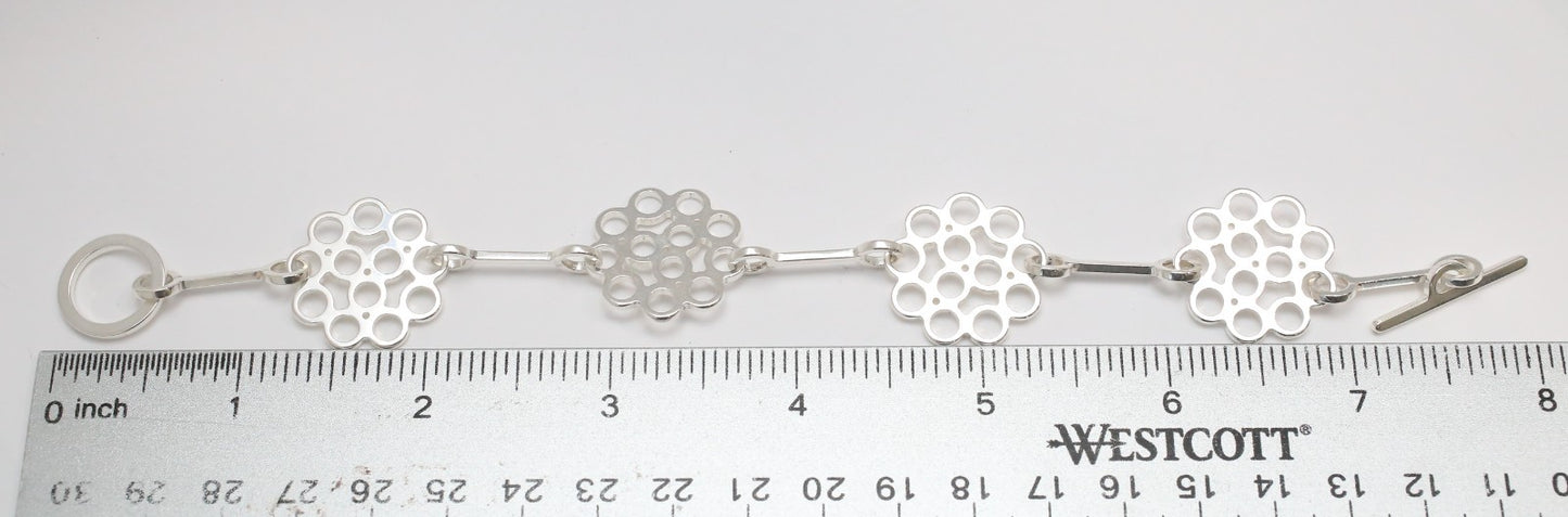 Birks Sterling Silver Openwork Link Bracelet, 8 inches - 18.1g