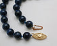 Vintage 14k Yellow Gold Lapis Lazuli Beaded Necklace, 33.0 inches - 72.5g