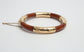 14k Yellow Gold Brown Jade Hinge Bangle, 625 inches - 27.5g