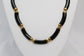 14k Yellow Gold Black Onyx Necklace, 17 inches - 19.6g