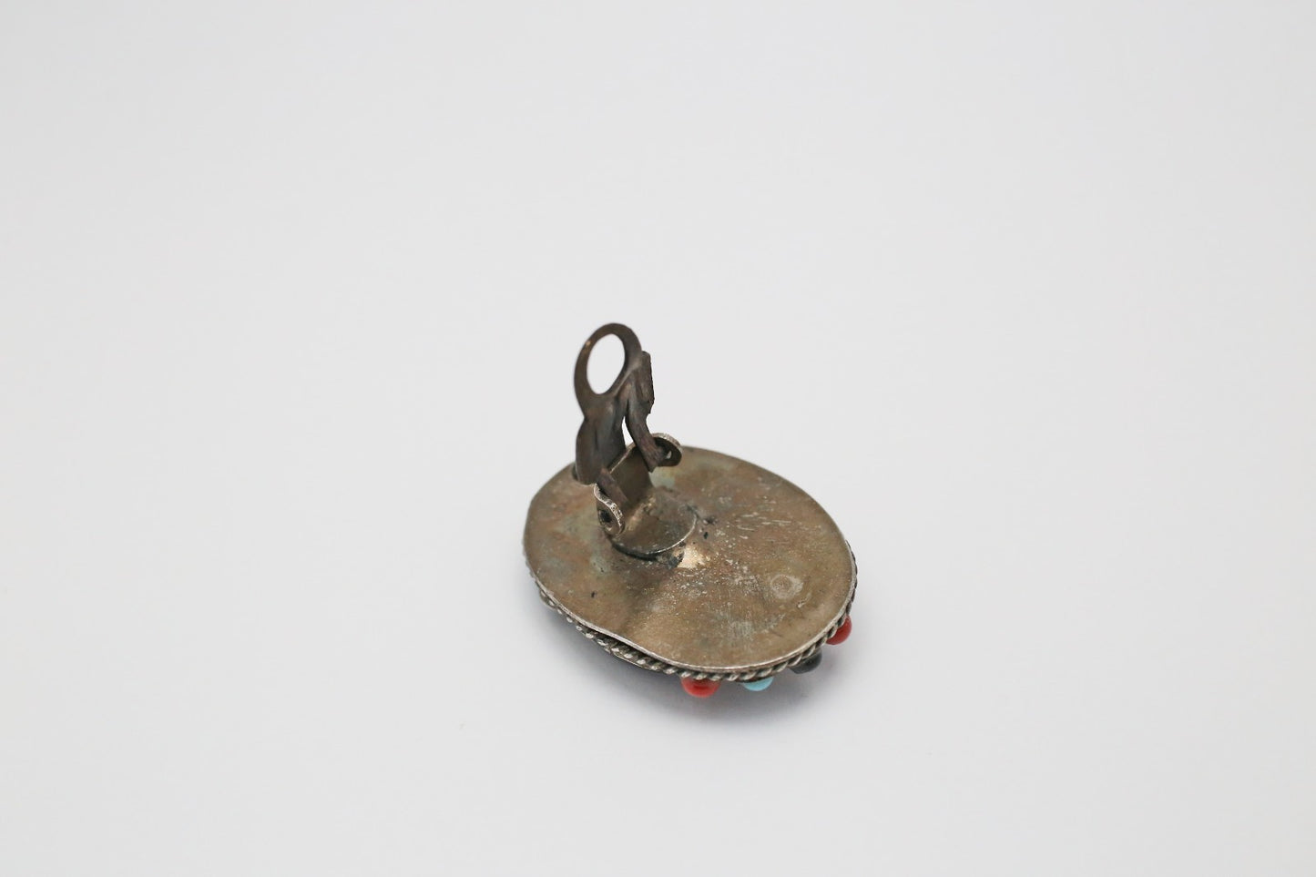 Vintage Oval Clip On Earrings, 16.4g